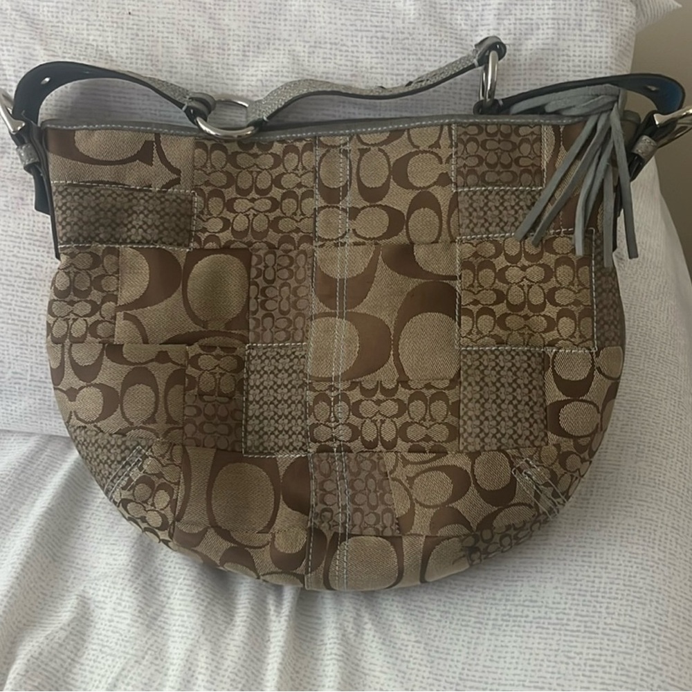 Coach Brown Patchwork Shoulder Bag